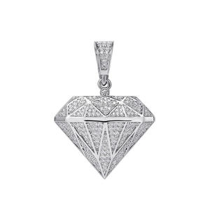 Collier Pendentif Géométrique de Luxe avec Diamant Moissanite et Bijoux en Argent 925 Sertis de Diamants - Product Image 1