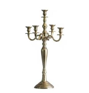 Candélabre haut en métal fait main finition dorée pour la décoration de la maison, mariage, centre de table, décoration d'événements, candélabre tendance - Product Image 1