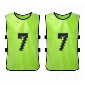 Custom Green Sublimated Team <b>Training</b> <b>Bibs</b> Vest With Number 1 Crew Neck Sleeveless Breathable Polyester Soccer <b>Training</b> <b>Bibs</b> - Product Image 5