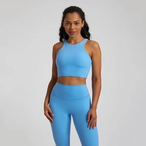 Soutien-gorge de sport à col haut pour femmes Racerback antichoc Gym Running Tank Bras Respirant Workout Yoga Crop Tops pour la course - Product Image 6