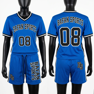 Conjunto de Shorts Deportivos para Mujer de Malla de Poliéster de Alta Calidad, 165 GSM, Diseño de Paneles Azul y Negro, Ligeros, con Logotipo Personalizado - Product Image 5