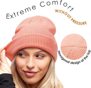 Gorro de punto con Cable único de marca personalizada unisex, gorro largo holgado con estilo ligero, estilo diferente con extrema comodidad - Product Image 2