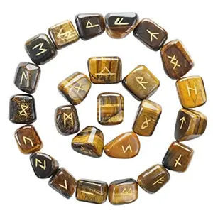 Wholesale Natural Crystal Top selling Tiger Eye Rune Set gemstone Agate Natural Reiki Set Rune Set