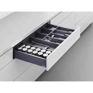 Adjustable <b>Drawer</b> Organizer 18mm 300x450cm Black <b>Plastic</b> Metal for Kitchen Bathroom Office - Product Image 3