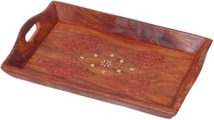 Décor à la maison nourriture légumes fruits plateaux de service rectangulaires en bois d'acacia massif plateau de service assiettes en bois par ARTISAN AURA - Product Image 5