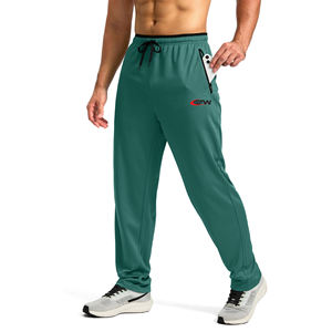 Pantalones informales ajustados de poliéster 100% para hombre con cintura elástica y múltiples bolsillos para ropa de trabajo diaria e informal elegante - Product Image 1