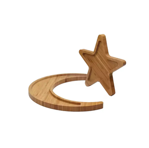 Décorations de fêtes de Noël en forme de lune Plateau à bonbons en bois Produit de qualité fabriqué à la main Plateau étoile Prix abordable - Product Image 2