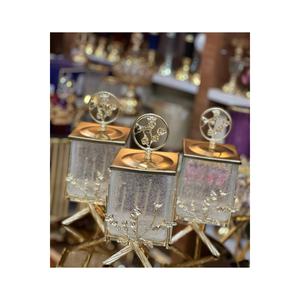 Juego de 3 tarros de almacenamiento cuadrados multiflores de latón plateado - Product Image 2