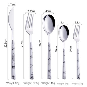 Juego de cubiertos de cabeza de plata de lujo con mango de mármol de diseño, cubiertos multiusos para comedor, servir cocina y mesa de fiesta - Product Image 5