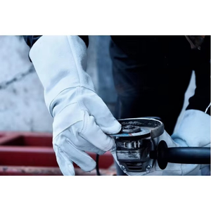 Guantes protectores de soldadura con puño largo y capa exterior resistente al fuego, ideales para chimenea de fundición de herrería y uso en talleres - Product Image 6