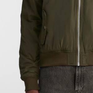 Meilleure vente OEM de blouson aviateur pour hommes fabriqué sur mesure avec un matériau respirant manches longues et col brodé prix avant - Product Image 2