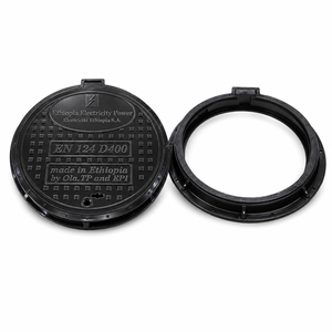 Couvercle et cadre de regard en composite SMC EN124, rond, pour accès aux drains, pour trottoirs et rues résidentielles - Product Image 2