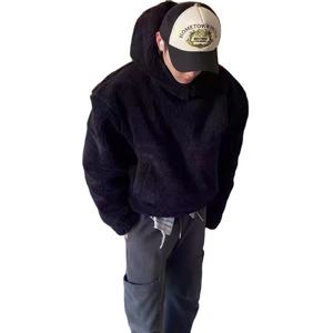 Sweat à capuche épais de style japonais Épaisseur 560g Pull en molleton d'agneau Sweat à capuche demi-zip pour hommes - Product Image 4