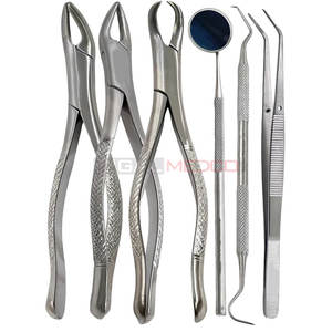 Ensemble de pinces d'extraction dentaires robustes Kit d'extraction professionnel de 6 pièces avec instruments médicaux apicaux #150, #151, #23 - Product Image 1