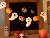 Fournitures artisanales en feutre 100% laine pour enfant, fantôme d'Halloween, fait à la main, commerce équitable, décorations de fête, livraison gratuite