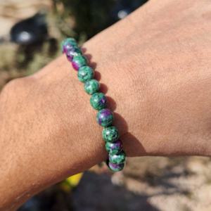 8 MM Cabochon Cut Natural Ruby Zoisite 925 Sterling <b>Silver</b> Luxury Adjustable Beaded <b>Bracelets</b> Fine Jewelry Wedding Party Gift - Product Image 3