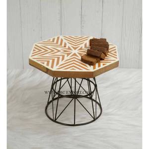 Trabajo martillado, nueva colección de moda, soporte de exhibición de pastel de mesa, la mejor calidad, tamaño grande, 2 niveles, soporte clásico para pastel de mesa de boda - Product Image 4