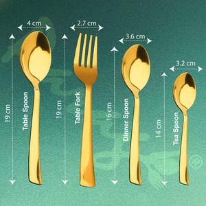 Ensemble de couverts dorés modernes en acier inoxydable de haute qualité offrant un attrait gastronomique raffiné - Product Image 5