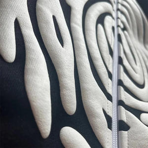 Sweat à capuche personnalisé à imprimé bouffant avec logo Pull surdimensionné à épaules délavées Sweats à capuche pour hommes - Product Image 5