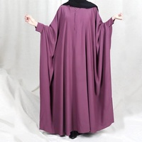 Nouvelle Abaya 2025 de couleur unie avec manches chauve-souris, vêtement personnalisé pour femme, robe de l'Aïd, Abaya pour femme, robe musulmane