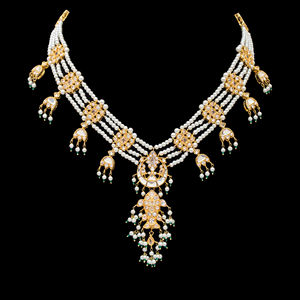 Women's Luxury Fashionable Mughli Necklace <b>Set</b> with Zircon Earrings <b>for</b> <b>Wedding</b> Parties and Engagements - Product Image 2
