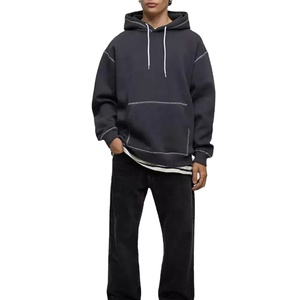 Vente en gros de sweats à capuche surdimensionnés à épaules tombantes personnalisés 400 450 GSM, en molleton doux et lourd, 100% coton, pour streetwear d'hiver - Product Image 4