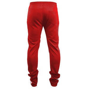 Red White Side Stripe Men's <b>Trousers</b> Men's Pants Sweatpants Workout <b>Trousers</b> Training Loose <b>Elastic</b> <b>Waist</b> with Bottom Zipper - Product Image 2