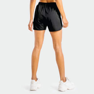 Tissu extensible léger 4 voies 90% Polyester 10% Spandex taille élastique noir femmes Core 2 en 1 Shorts - Product Image 4