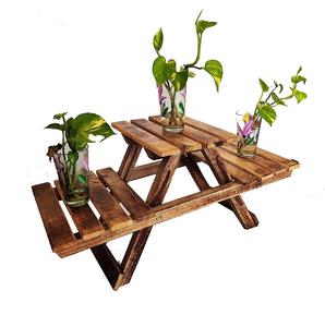 Proveedor a granel Mesa plegable de madera de lujo Muebles de madera rectangulares Mesa de granja plegable rústica Vintage - Product Image 5