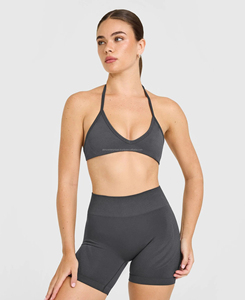 Women's High Quality Solid Lightweight Breathable Waterproof Skinny Fit <b>Halter</b> <b>Neck</b> <b>Bra</b> Short Yoga Set Streetwear Quick Dry - Product Image 1
