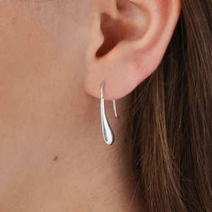 Boucles d'oreilles pendantes en argent sterling avec liquide Design moderne élégant Bijoux pendants élégants - Product Image 2