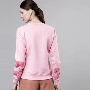 Nouveau sweat-shirt femme avec plaine à la mode à manches longues personnalisé polaire Fitness pas cher prix élégant respirant femmes sweats - Product Image 4