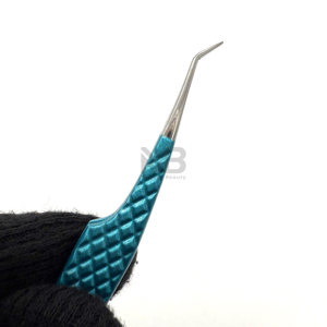 Nouvelle pince à épiler japonaise en acier inoxydable enduite de couleur avec pointe en fibre pince à cils personnalisable de marque privée - Product Image 2