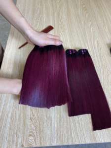 วิกต่อผมมนุษย์เกรด12A ผมตรงจากเวียดนามจัดเรียงตามหนังแท้สี99J - Product Image 4