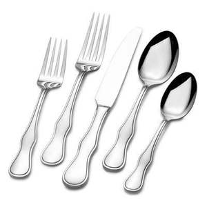 Ensemble de couverts en acier inoxydable argenté au design moderne avec poignée unique, ensemble de couverts de luxe de haute qualité pour restaurant, mariage, maison - Product Image 4