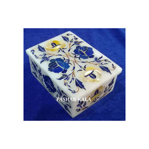 Boîte à bijoux à incrustation de marbre de dernière conception décorative - Product Image 1