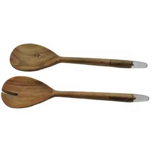 Ensemble élégant de serveurs à salade en bois et résine Accessoires de cuisine pour la maison et le restaurant avec poignée confortable Gadgets pour un usage quotidien - Product Image 1