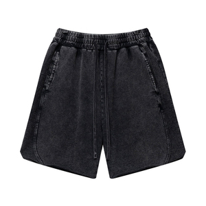 Conçu sur mesure pour hommes été vêtements de sport Shorts séchage rapide Vintage en détresse lavé à l'acide Baggy Jogging Style écologique solide - Product Image 1