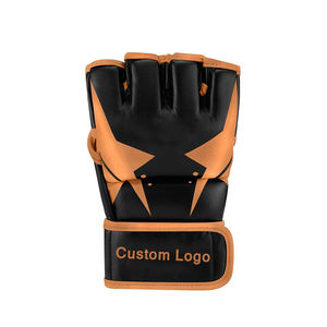 Nouveaux gants de boxe sur mesure UFC/MMA Muay Thai, sac de frappe, demi-doigts, logo personnalisé, tailles personnalisées 8oz-16oz, cuir de qualité - Product Image 2