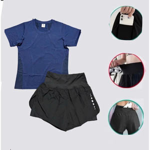 Pantalones de gimnasio para correr para mujer con bolsillos con cremallera, conjunto que cubre el vientre, ropa de yoga y aeróbicos para mujer de calidad hermosa y fresca - Product Image 3