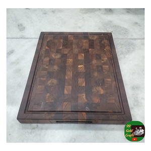 Tabla de cortar de madera maciza de mármol de teca hecha a mano, diseño elegante de tabla de cortar de teca de cocina, bloque de carnicero de primera calidad - Product Image 2