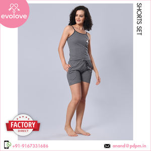 High Quality 2-Piece <b>Slip</b> <b>Shorts</b> Set for Ladies Cute Home Style Rod Ne Sleepwear and Lounge Wear on Sale for Spring Summer - Product Image 2