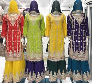 Robe ethnique indienne pakistanaise à manches longues décontractée pour femmes, à la taille naturelle, de style traditionnel, dernière tendance, best-seller - Product Image 1