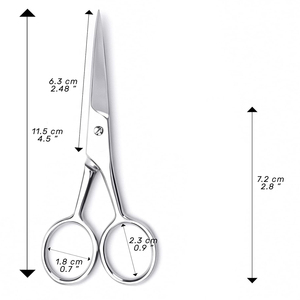 Professional Custom Stainless Steel Straight Blade Scissor for Manicure Cuticle and Moustache Beauty Sharp with Plastic Handle - Product Image 6