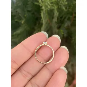 14K Gold Aquamarine Diamond Oval Cut <b>Ring</b> Handmade Luxury Fine Jewelry Wholesale Supplier - Product Image 6