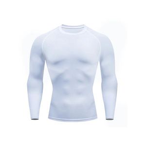 Wholesale Elastic Compression Long Sleeve Sport Men Rash Guard Soft Anti-fungus <b>Shielding</b> Anti-radiation Rash Guard - Product Image 5