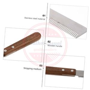 Outil de couteau de toilettage pour animaux de compagnie pour chiens chats | manche en bois en acier inoxydable couteau de toilettage pour animaux de compagnie en gros logo personnalisé - Product Image 2