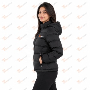 Nueva Chaqueta Bomber Acolchada Negra para Mujer 2026 con Capucha, Chaqueta de Invierno Cortavientos para Mujer - Product Image 2