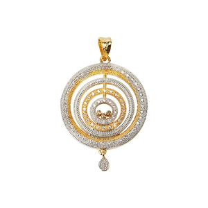 Top qualité d'exportation du fabricant indien plaqué or Hip Hop mode filles AD CZ diamant pendentif boucles d'oreilles pierre en acier inoxydable - Product Image 2