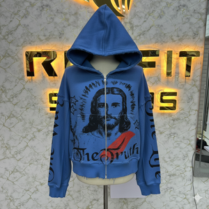 Qualité supérieure Tendance Mode Taux d'usine Sweat à capuche zippé Puff Imprimé fabriqué en usine à bas prix Sweats à capuche pour hommes Sweats à capuche pour hommes - Product Image 3
